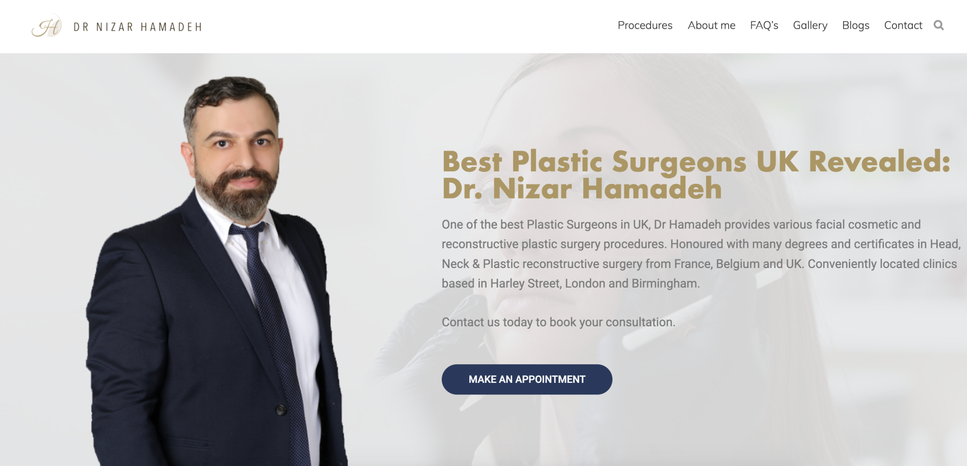 Dr. Nizar Hamadeh – Best Plastic Surgeon UK </br> Website + SEO